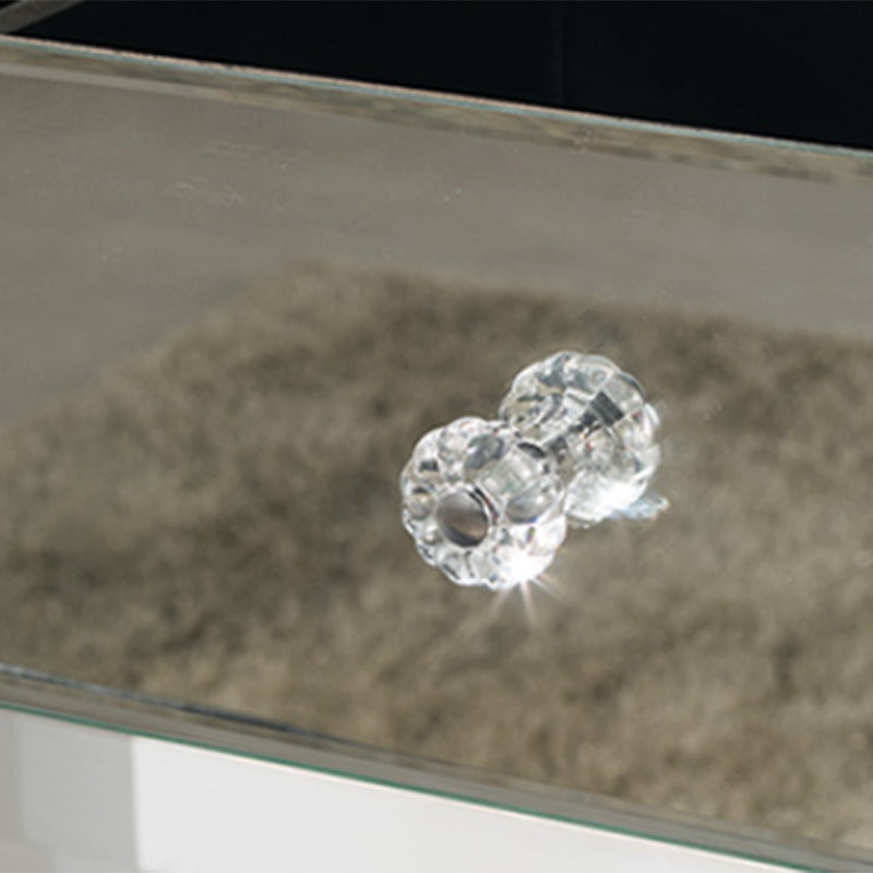 Tri-Folding Mirror Vanity Table Set 31.5" Wide 2-drawer Mirrored Vanity Desk