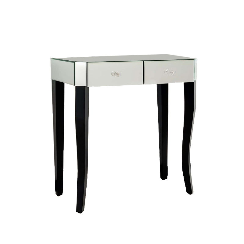 Tri-Folding Mirror Vanity Table Set 31.5" Wide 2-drawer Mirrored Vanity Desk