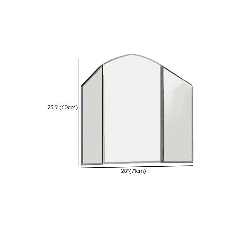 Tri-Folding Mirror Vanity Table Set 31.5" Wide 2-drawer Mirrored Vanity Desk