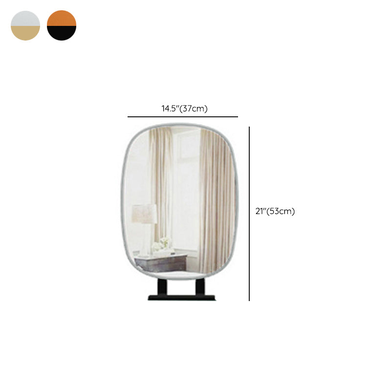 Faux Leather Vanity Table Set 28.7" H Glam 2 Drawers Vanity Makeup Table