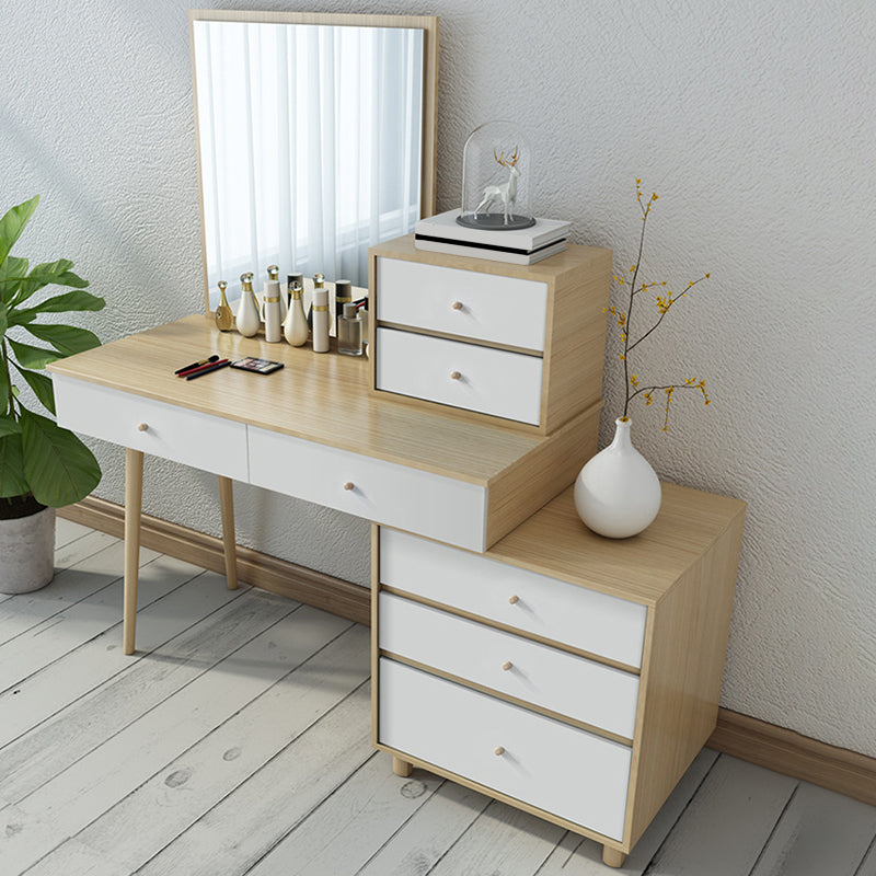 Bedroom Make-up Vanity in Natural Nordic Engineered Wood Dresser