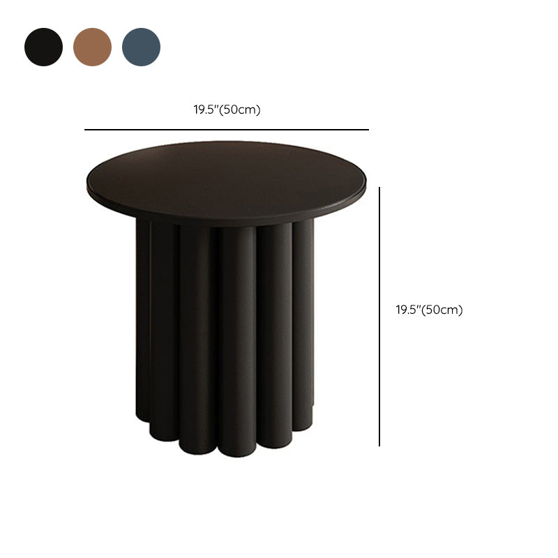 Contemporary Coffee Table Pedestal Solid Wood Round Cocktail Table