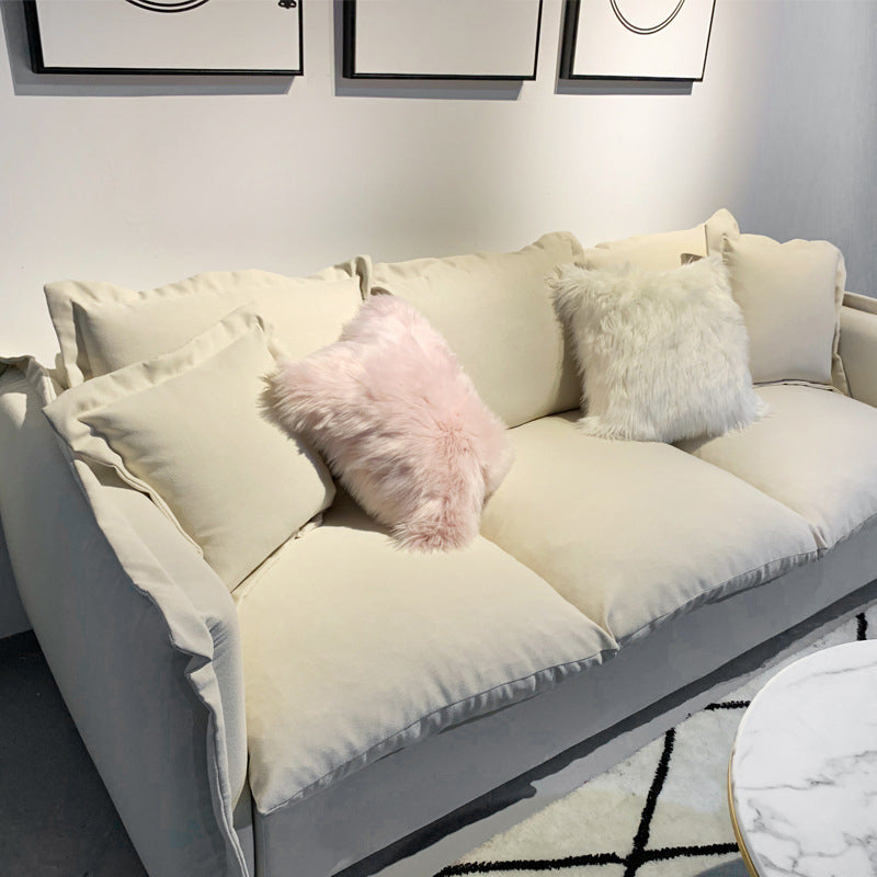 Contemporary Tuxedo Arm Standard Sofa Fabric Cushions Seating