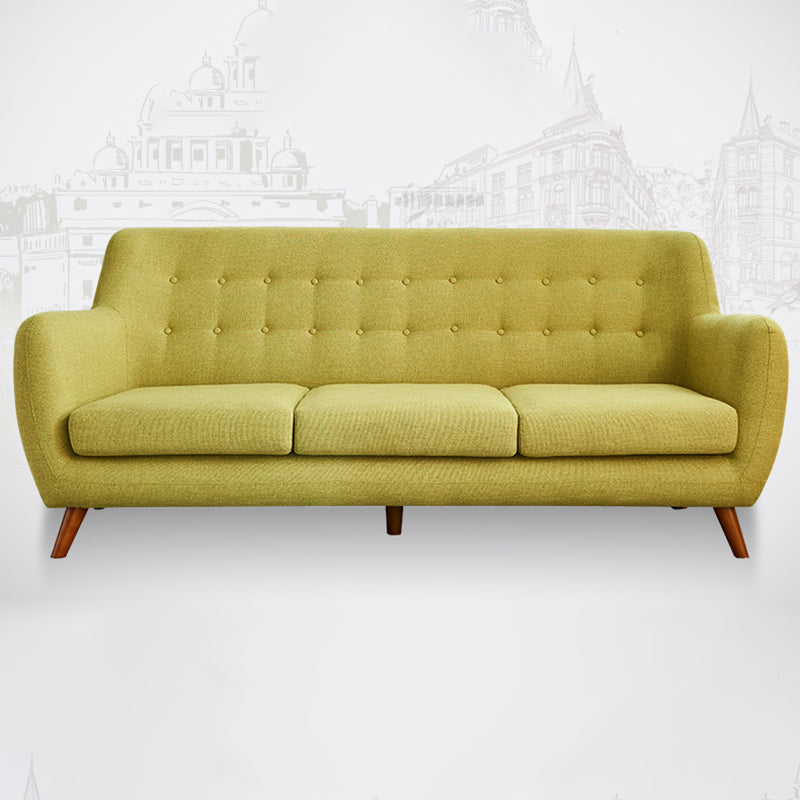 Contemporary Tight Back Fabric Settee Square Arm Standard Sofa