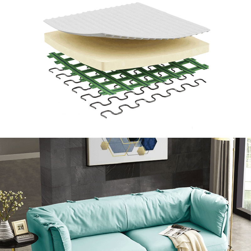 Modern Faux Leather Standard Settee Tuxedo Arm Sofa for Living Room
