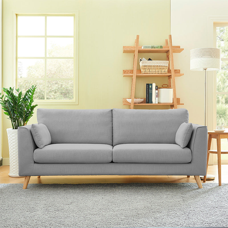 Contemporary Fabric Standard Sofa 2/3-seat Cushions Square Arm Sofa