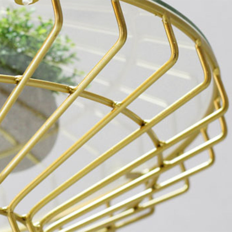 Modern Style Glass Round Side Table Dia 19.7-inch Frame End Table