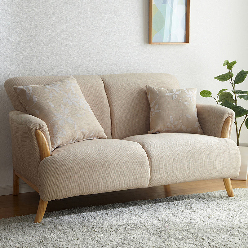 Contemporary Wooden Standard Sofa Flared Arm Seating for Living Room