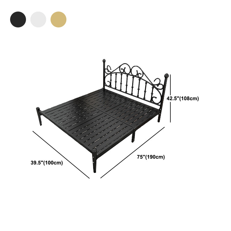 Contemporary Style Standard Bed Metal Bed Frame with Headboard