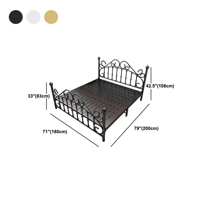 Contemporary Style Standard Bed Metal Bed Frame with Headboard