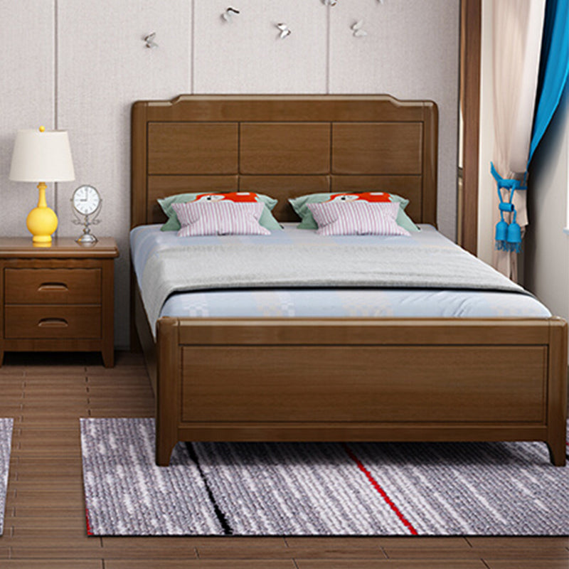 Scandinavian Solid Wood Standard Bed Natural Bed with Headboard