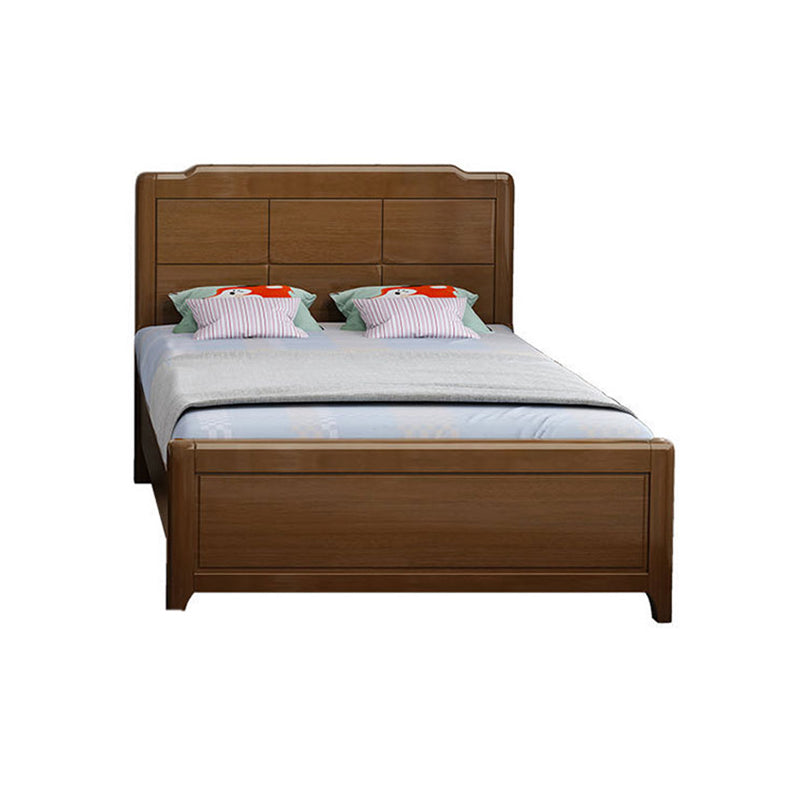 Scandinavian Solid Wood Standard Bed Natural Bed with Headboard