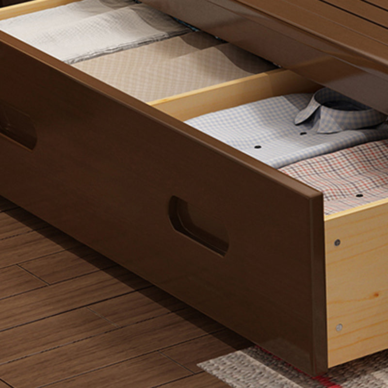 Scandinavian Solid Wood Standard Bed Natural Bed with Headboard