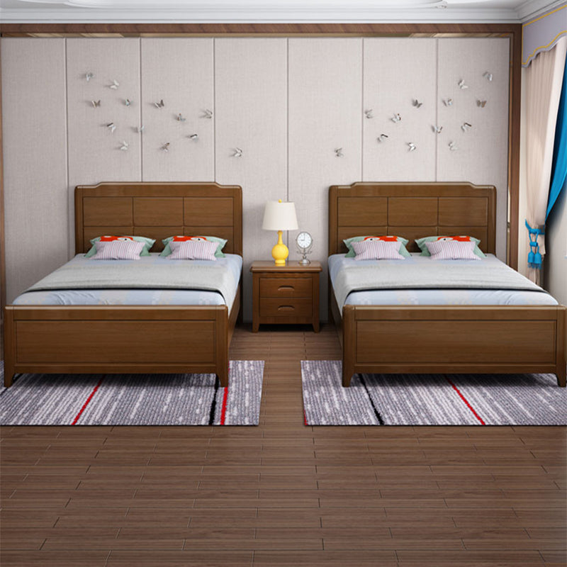 Scandinavian Solid Wood Standard Bed Natural Bed with Headboard