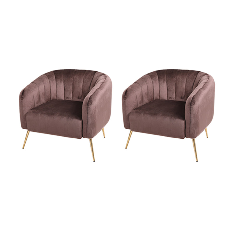 28.34" High Velvet Barrel Chair Arms Included Barrel Accent Chair