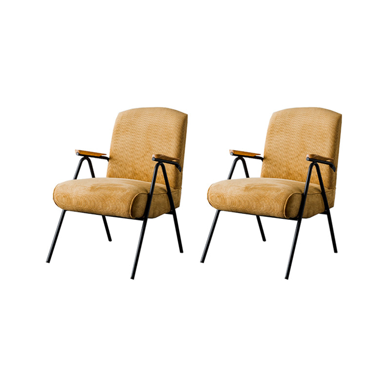 Corduroy Arms Included Chair 32.28" High Solid Wood Armchair with Basic Four Leg