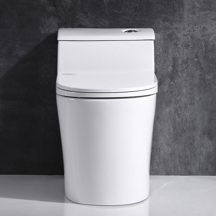 Traditional One Piece Toilet Floor Mounted White Toilet Bowl with Seat for Washroom