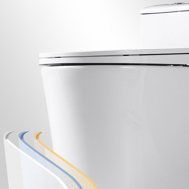 Traditional One Piece Toilet Floor Mounted White Toilet Bowl with Seat for Washroom