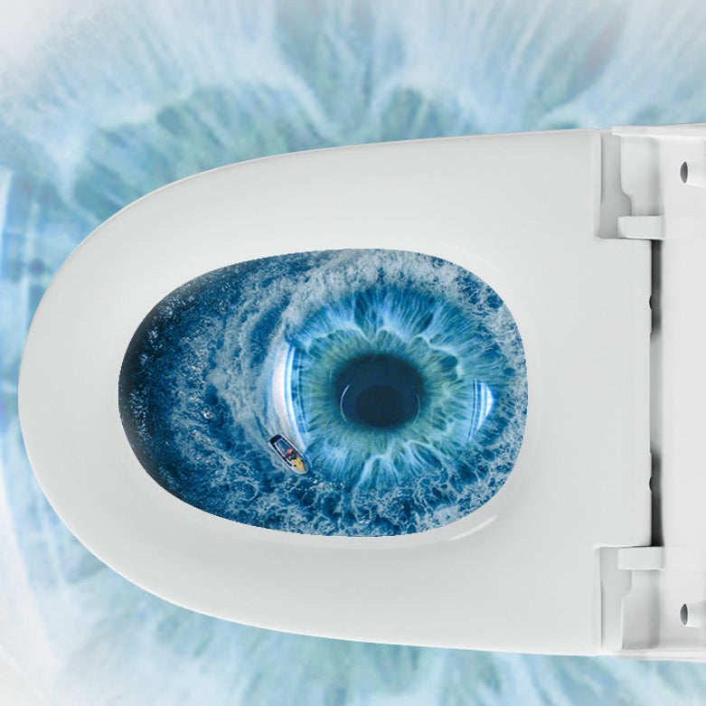 Traditional One Piece Toilet Floor Mounted Toilet Bowl with Slow Close Seat for Washroom