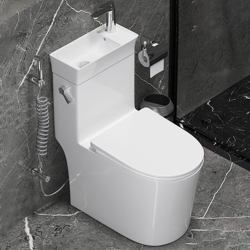 Modern Flush Toilet Left Side One-Piece Toilet with Slow Close Seat
