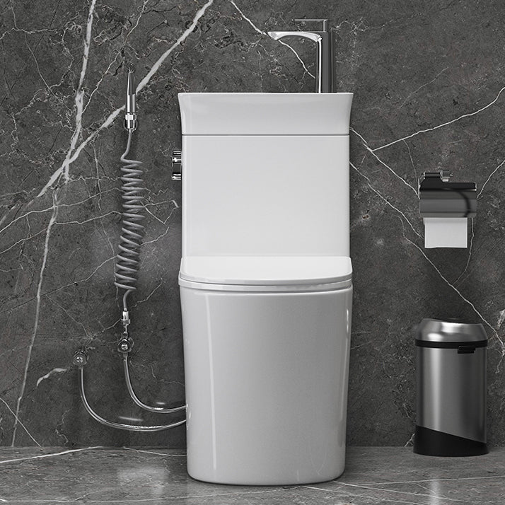 Modern Flush Toilet Left Side One-Piece Toilet with Slow Close Seat