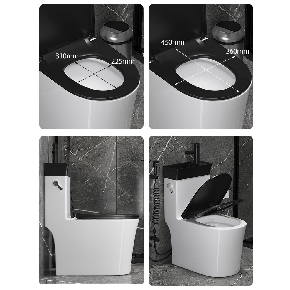 Modern Flush Toilet Left Side One-Piece Toilet with Slow Close Seat