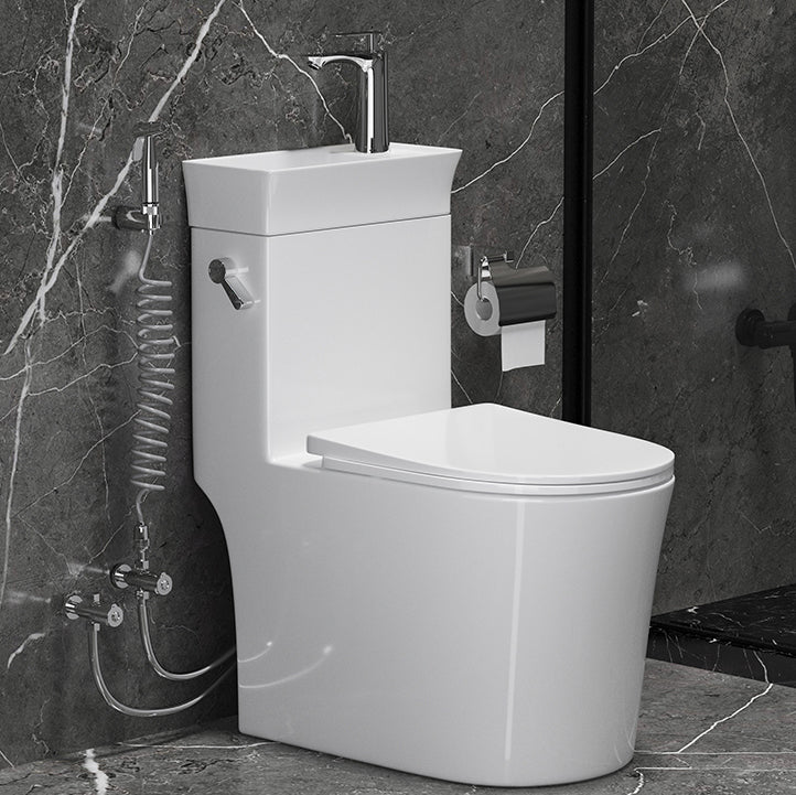 Modern Flush Toilet Left Side One-Piece Toilet with Slow Close Seat