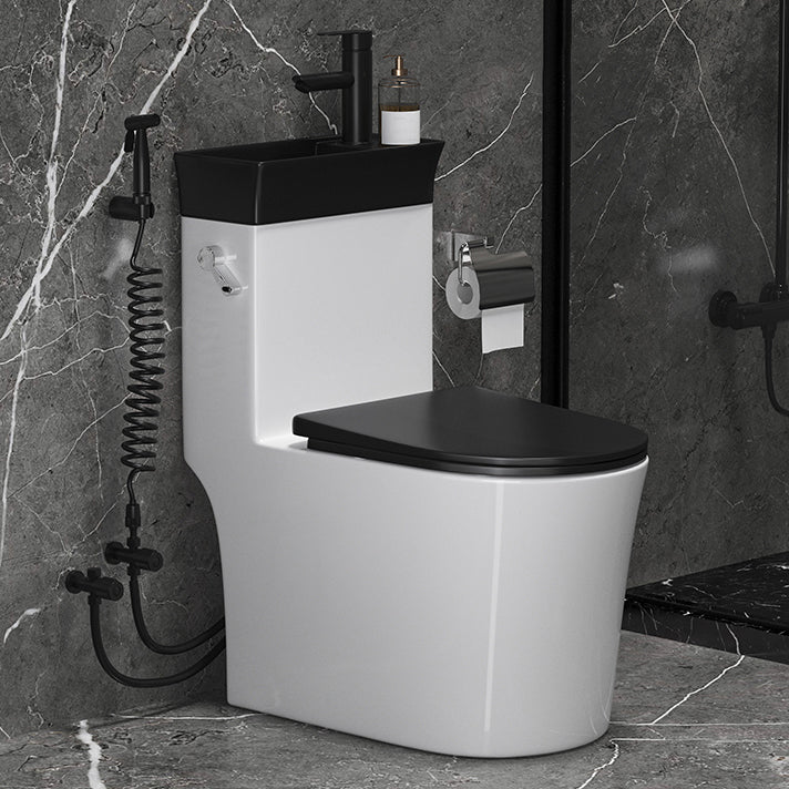 Modern Flush Toilet Left Side One-Piece Toilet with Slow Close Seat