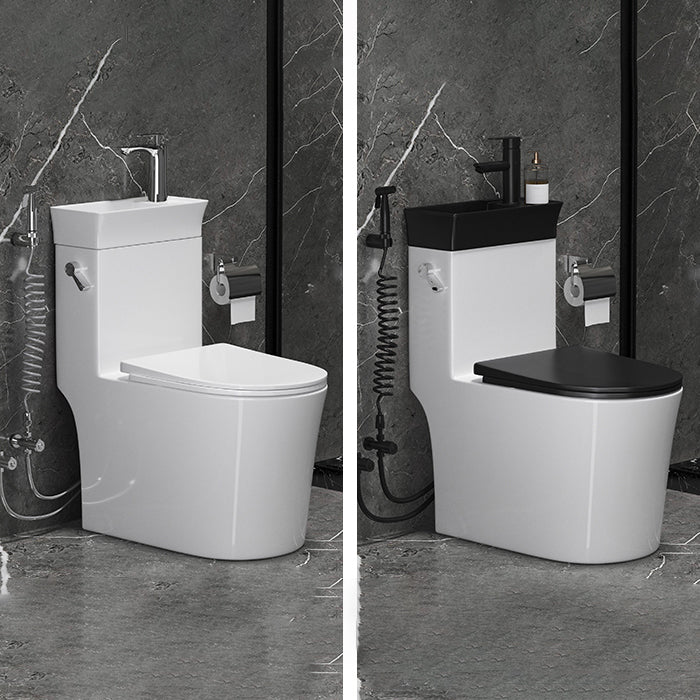 Modern Flush Toilet Left Side One-Piece Toilet with Slow Close Seat