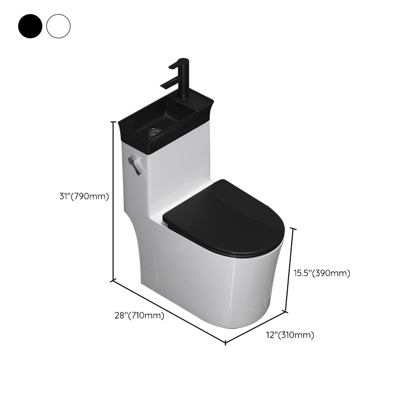 Modern Flush Toilet Left Side One-Piece Toilet with Slow Close Seat