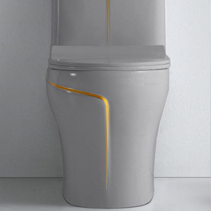 Traditional Floor Mounted Toilet Siphon Jet One-Piece Flush Toilet with Slow Close Seat