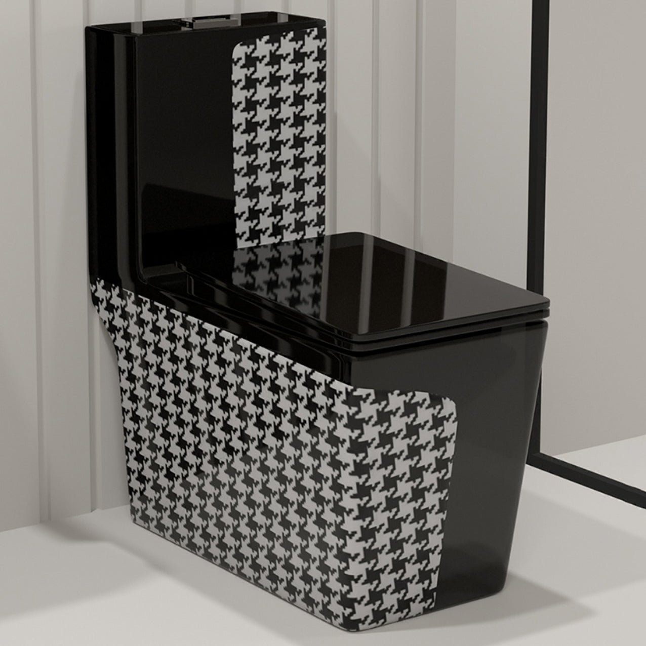 Floor Mount Flush Toilet Traditional Skirted One-Piece Toilet with Slow Close Seat