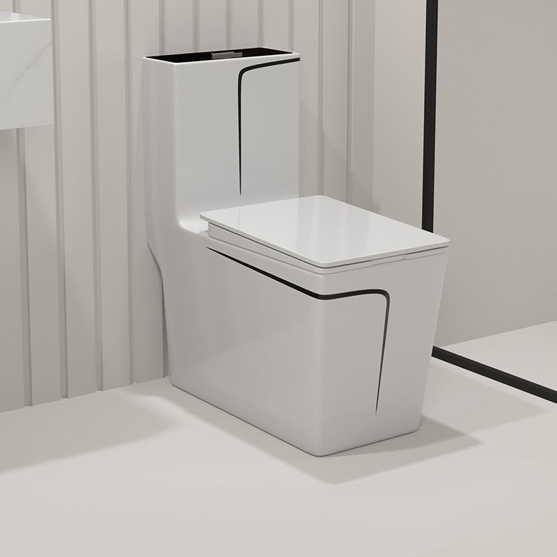 Floor Mount Flush Toilet Traditional Skirted One-Piece Toilet with Slow Close Seat