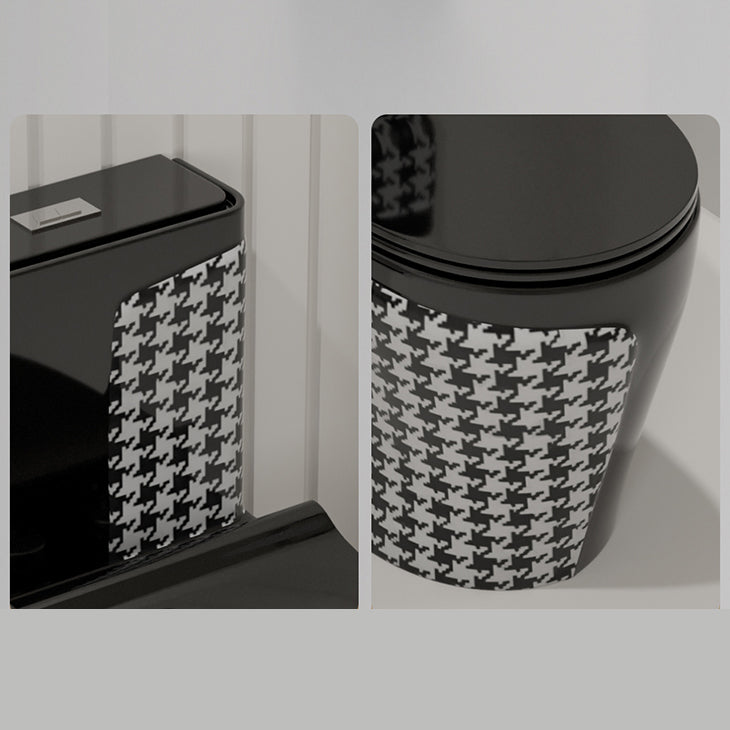 Floor Mount Flush Toilet Traditional Skirted One-Piece Toilet with Slow Close Seat