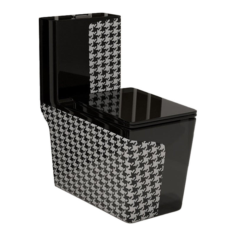 Floor Mount Flush Toilet Traditional Skirted One-Piece Toilet with Slow Close Seat