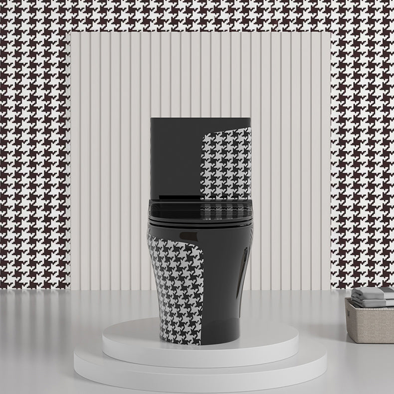 Floor Mount Flush Toilet Traditional Skirted One-Piece Toilet with Slow Close Seat