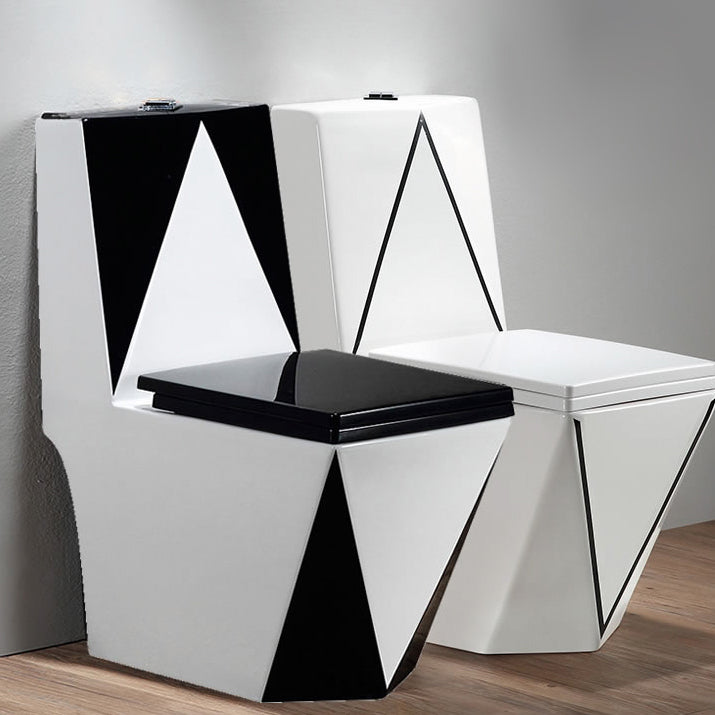 Skirted Traditional Toilet Floor Mount One-Piece Toilet with Slow Close Seat