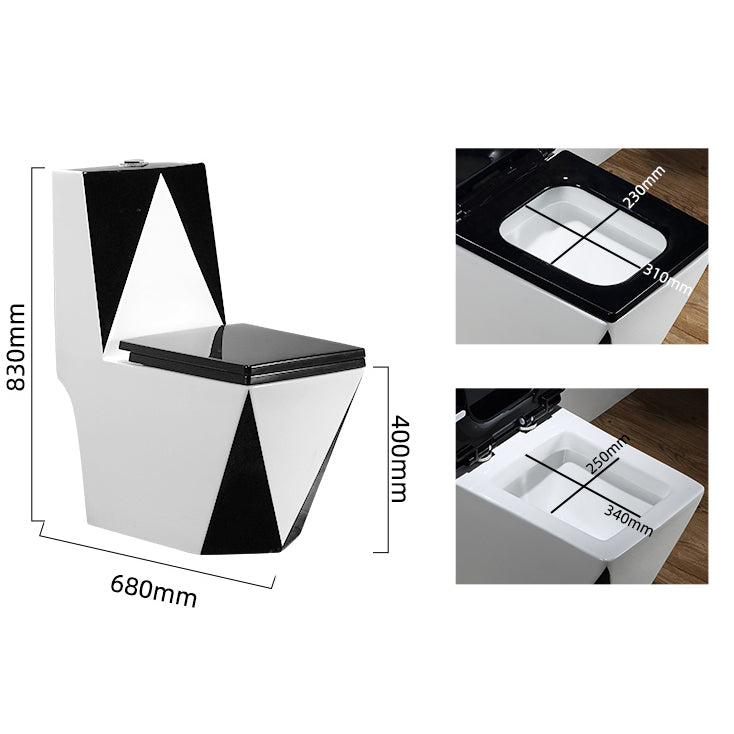Skirted Traditional Toilet Floor Mount One-Piece Toilet with Slow Close Seat