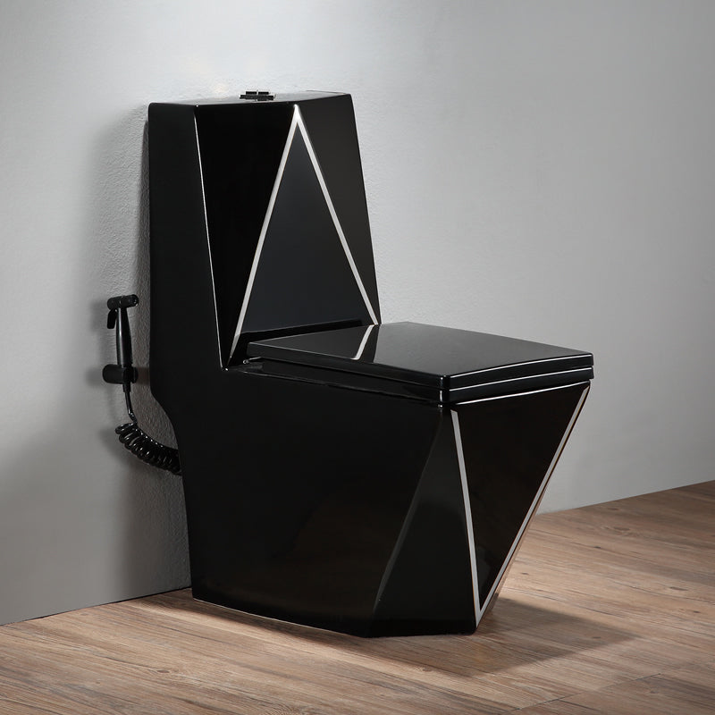 Skirted Traditional Toilet Floor Mount One-Piece Toilet with Slow Close Seat