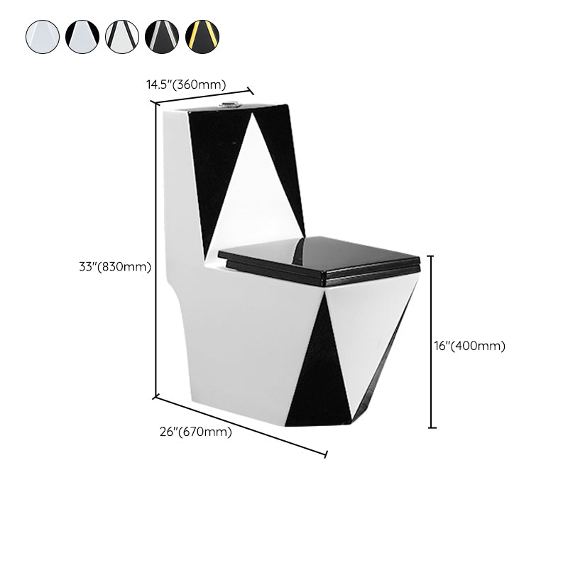 Skirted Traditional Toilet Floor Mount One-Piece Toilet with Slow Close Seat