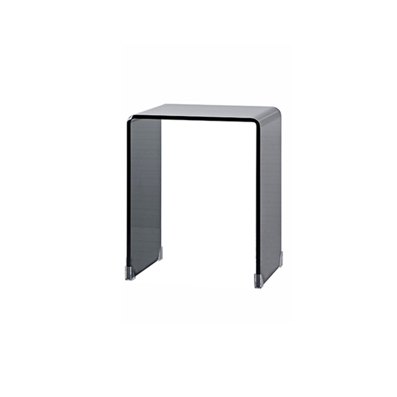 Modern Square Glass Side End Table Sled Corner Table for Living Room
