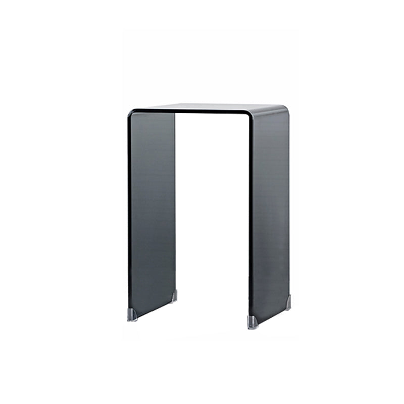 Modern Square Glass Side End Table Sled Corner Table for Living Room