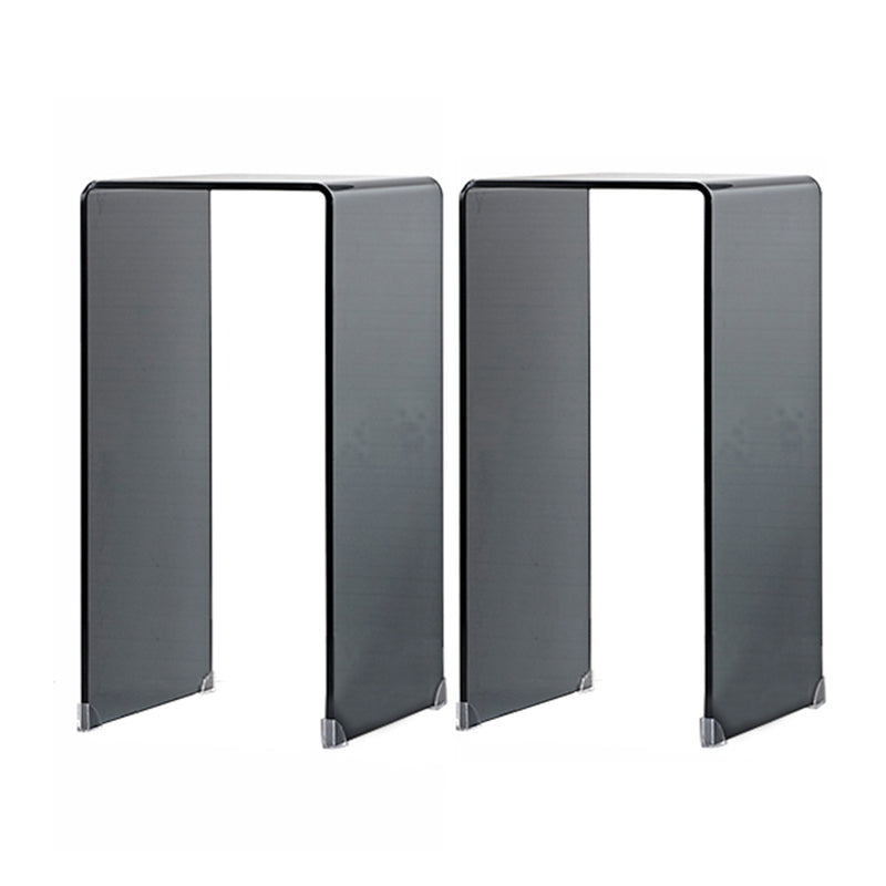 Modern Square Glass Side End Table Sled Corner Table for Living Room