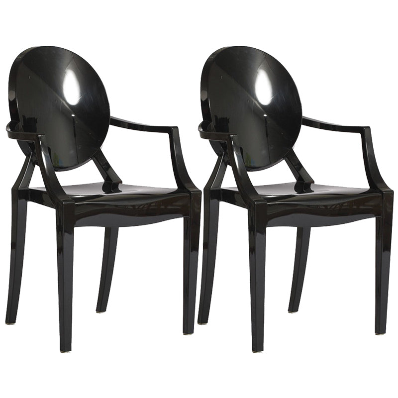 Scandinavian Plastic Dining Chairs Open Back Home Dining Side Chair