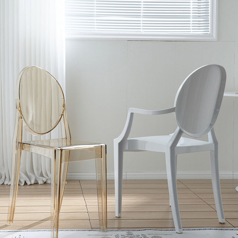 Scandinavian Plastic Dining Chairs Open Back Home Dining Side Chair