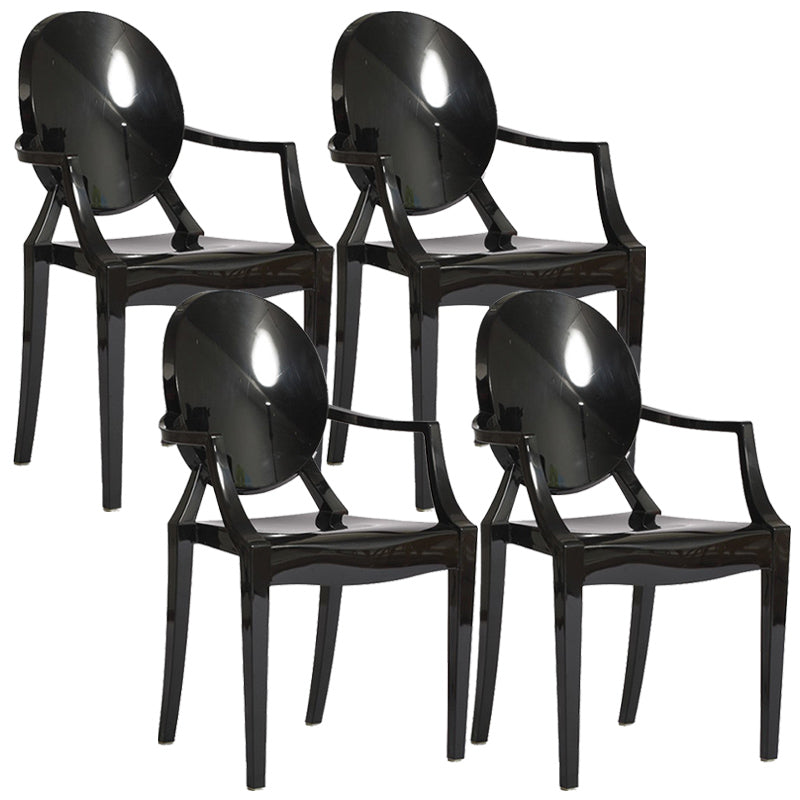 Scandinavian Plastic Dining Chairs Open Back Home Dining Side Chair