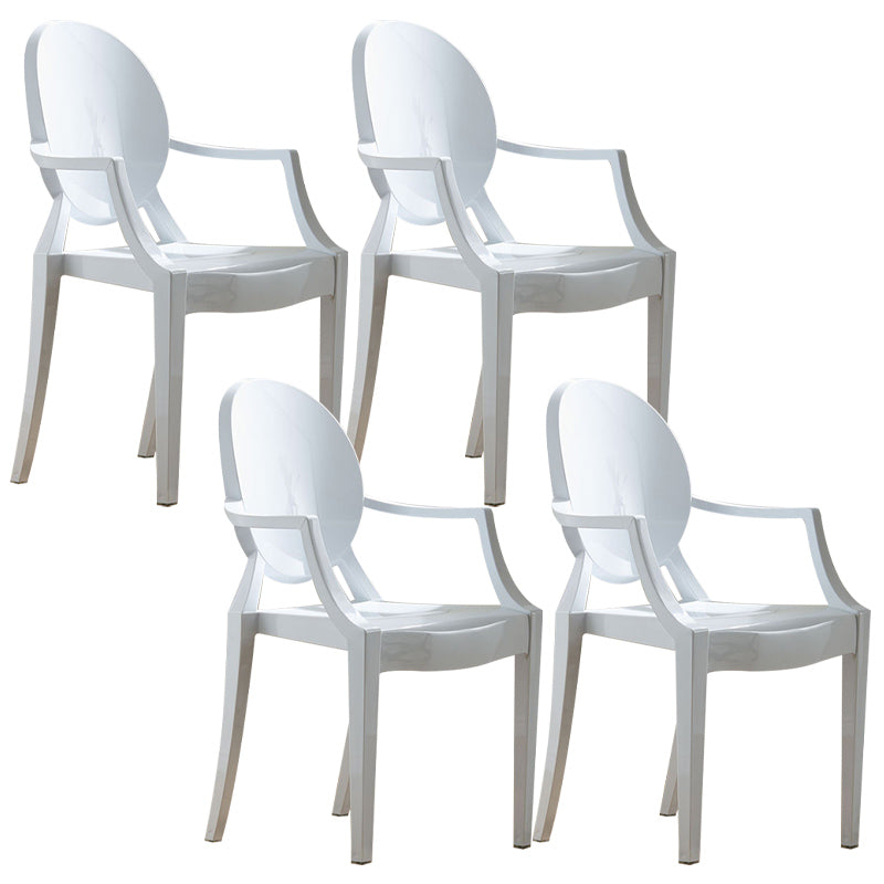 Scandinavian Plastic Dining Chairs Open Back Home Dining Side Chair