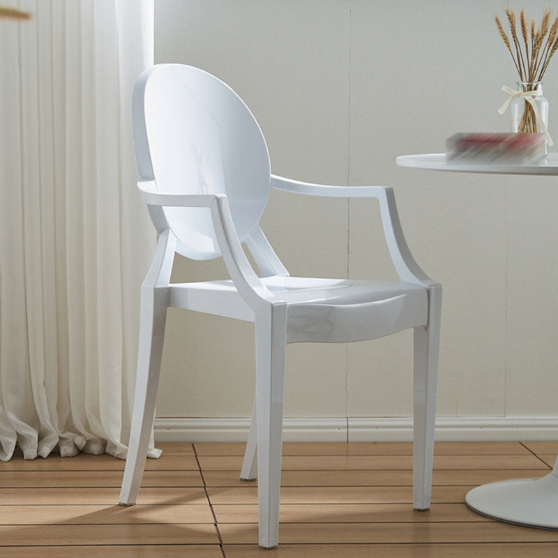 Scandinavian Plastic Dining Chairs Open Back Home Dining Side Chair