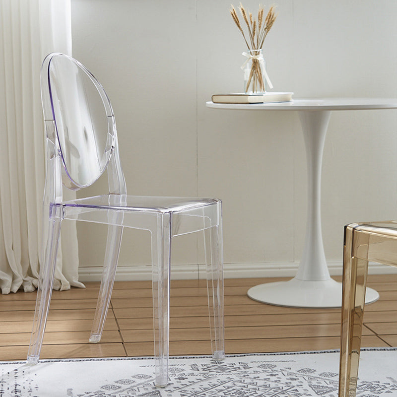 Scandinavian Plastic Dining Chairs Open Back Home Dining Side Chair