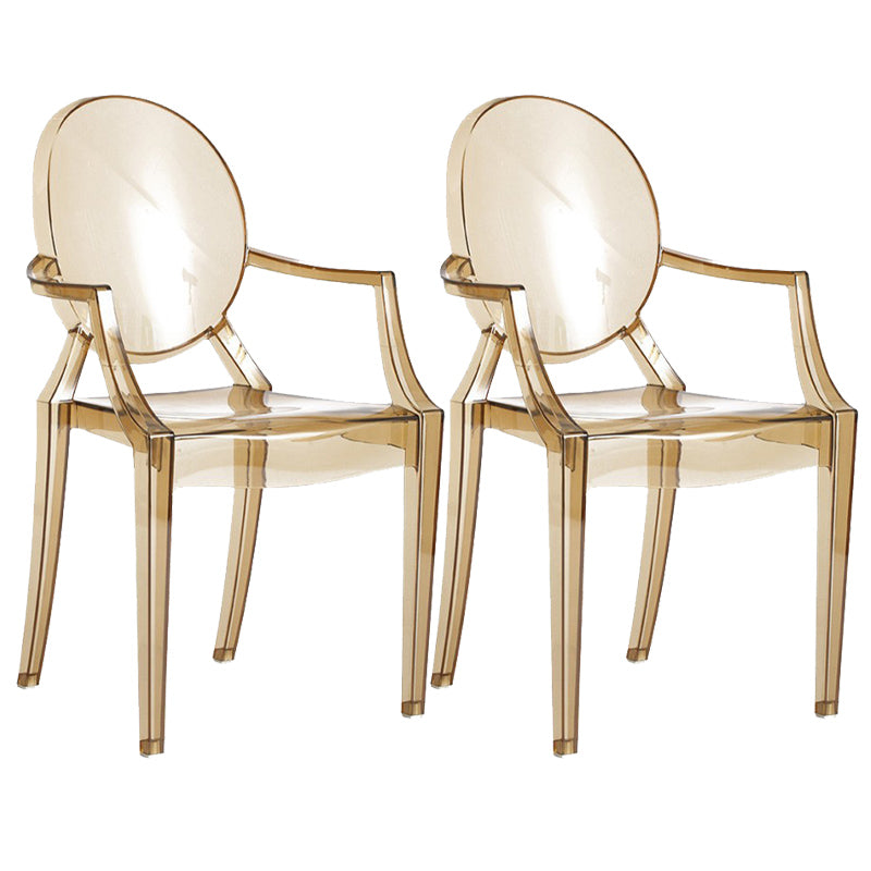 Scandinavian Plastic Dining Chairs Open Back Home Dining Side Chair